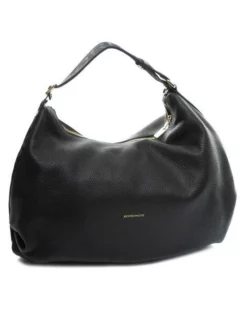 BORBONESE CLOUDETTE Hobo Bag Grande In Pelle -borsa alla moda negozio borbonese cloudette hobo bag grande in pelle nero 8053363477615 3
