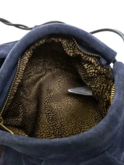 BORBONESE DUNETTE Pochette Con Tracolla In Pelle -borsa alla moda negozio borbonese dunette pochette con tracolla in pelle blu 8053363470661 2