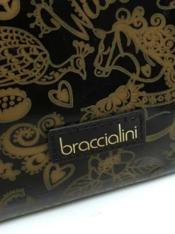 BRACCIALINI LOLA Pochette In Pelle Con Polsierina -borsa alla moda negozio braccialini lola pochette in pelle con polsierina nero 8052991129347 4