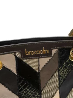 BRACCIALINI NAOMI PATCH Borsa In Pelle A Spalla -borsa alla moda negozio braccialini naomi patch borsa in pelle a spalla marrone 8052991142469 3