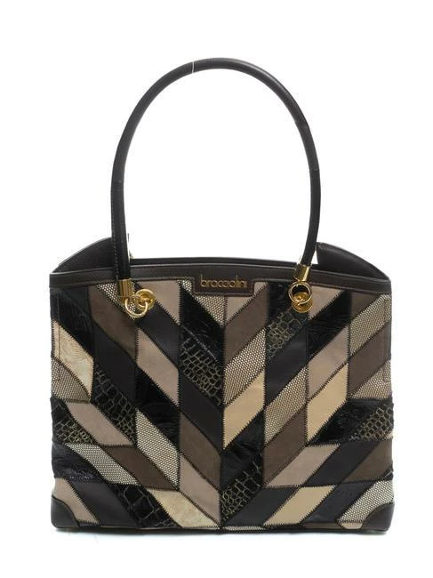 BRACCIALINI NAOMI PATCH Borsa In Pelle A Spalla -borsa alla moda negozio braccialini naomi patch borsa in pelle a spalla marrone 8052991142469