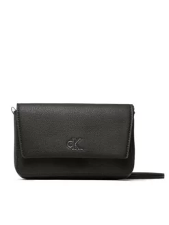 CALVIN KLEIN CK JEANS MINIMAL MONO Portafoglio Pochette Con Tracolla -borsa alla moda negozio calvin klein ck jeans minimal mono portafoglio pochette con tracolla black 8720107701052 5