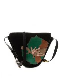 COCCINELLE JOSEPHINE PATCH FIORE Borsa In Suede E Pelle