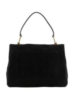 COCCINELLE LIYA SUEDE Borsa In Pelle Suede E Bottalatino -borsa alla moda negozio coccinelle liya suede borsa in pelle suede e bottalatino nero 8059978381637 2