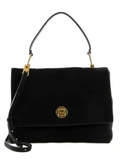 COCCINELLE LIYA SUEDE Borsa In Pelle Suede E Bottalatino -borsa alla moda negozio coccinelle liya suede borsa in pelle suede e bottalatino nero 8059978381637 3