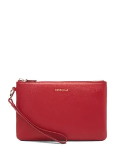 COCCINELLE POCHETTE In Pelle Bottalata, Con Polsierina -borsa alla moda negozio coccinelle pochette in pelle bottalata con polsierina ruby 8059978346520 2