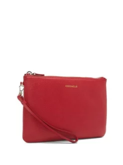 COCCINELLE POCHETTE In Pelle Bottalata, Con Polsierina