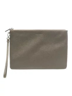 COCCINELLE Pochette Large In Pelle Texturizzata -borsa alla moda negozio coccinelle pochette large in pelle texturizzata tortora 8059978330154 2