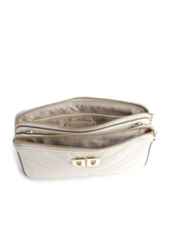 DKNY DELPHINE Borsa In Pelle A Tracolla E Doppia Zip -borsa alla moda negozio dkny delphine borsa in pelle a tracolla e doppia zip pebble 755405604154 2