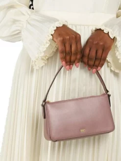 DKNY IRINA Borsa A Spalla In Pelle Con Tracolla -borsa alla moda negozio dkny irina borsa a spalla in pelle con tracolla vntg rose 755405818834 4