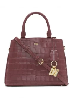 DKNY PAIGE Borsa A Mano In Pelle Stampa Cocco -borsa alla moda negozio dkny paige borsa a mano in pelle stampa cocco garnet 755405878081 3