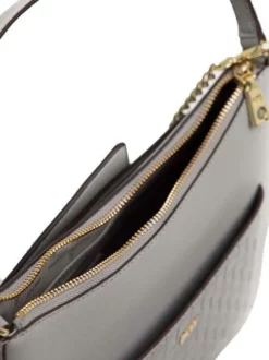 DKNY SIMONA Borsa In Pelle Con Bustina -borsa alla moda negozio dkny simona borsa in pelle con bustina grey melange 755404995390 4