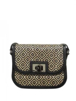FURLA 1927 Borsa A Spalla Piccola In Rafia E Pelle