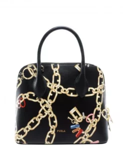 FURLA CODE MINI Borsa Dome Mini In Pelle Stampa Arco E Catena