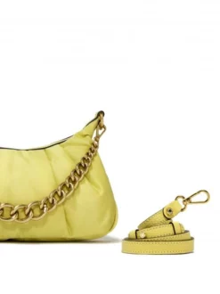 GIANNI CHIARINI BONNIE Borsa A Spalla In Pelle E Tessuto -borsa alla moda negozio gianni chiarini bonnie borsa a spalla in pelle e tessuto polline 8057145973739 4