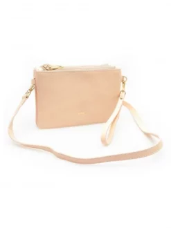 LESAC POCHETTE CON POLSIERINA E TRACOLLA In Pelle Dollaro -borsa alla moda negozio lesac pochette con polsierina e tracolla in pelle dollaro magnolia 3