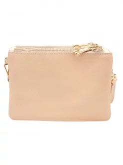 LESAC POCHETTE CON POLSIERINA E TRACOLLA In Pelle Dollaro -borsa alla moda negozio lesac pochette con polsierina e tracolla in pelle dollaro magnolia 4