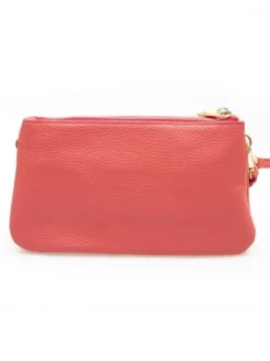 LESAC POCHETTE IN PELLE DOLLARO Con Polsierina E Tracolla Removibile