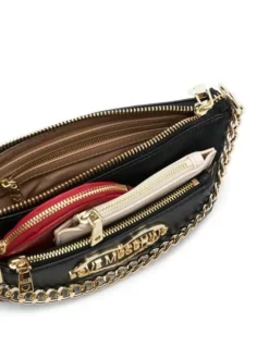 LOVE MOSCHINO GOLD LOGO Micro Bag A Mano, Con Tracolla -borsa alla moda negozio love moschino gold logo micro bag a mano con tracolla nero2 8059965684543 2