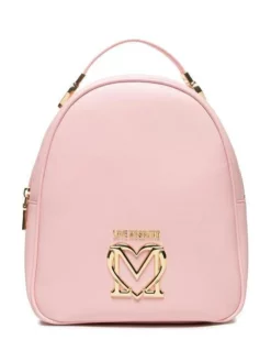 LOVE MOSCHINO METALLIC LOGO Zaino Tondo -borsa alla moda negozio love moschino metallic logo zaino tondo rosa 8054400225459 2