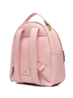 LOVE MOSCHINO METALLIC LOGO Zaino Tondo -borsa alla moda negozio love moschino metallic logo zaino tondo rosa 8054400225459 5