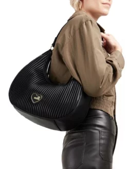 LOVE MOSCHINO PLEATED Borsa Sacca A Spalla -borsa alla moda negozio love moschino pleated borsa sacca a spalla nero 8059965744995 2