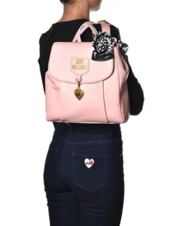 LOVE MOSCHINO SOFT&CHARM Zaino Con Foulard -borsa alla moda negozio love moschino softcharm zaino con foulard rosa 8054400007635 3