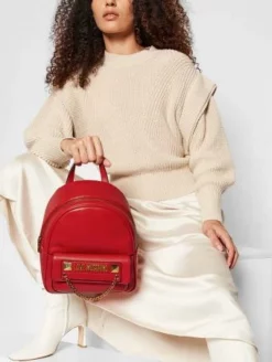 LOVE MOSCHINO Zaino Tondo Con Zip 9 LOVE MOSCHINO Zaino Tondo Con Zip -borsa alla moda negozio love moschino zaino tondo con zip rosso 8051042282642 2