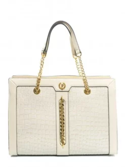 POLLINI COCCO LUX Borsa A Mano Manici Catena -borsa alla moda negozio pollini cocco lux borsa a mano manici catena avorio 8059965332185 4