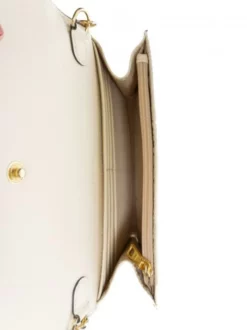 POLLINI COCCO LUX Pochette Con Tracolla In Metallo -borsa alla moda negozio pollini cocco lux pochette con tracolla in metallo avorio 8059965332345 2