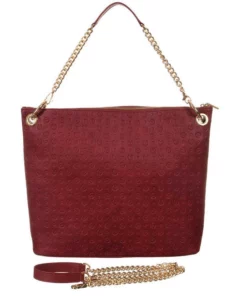 POLLINI Embossed Heritage Borsa A Spalla, Con Tracolla E Portachiavi