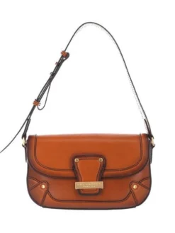 THE BRIDGE AMELIA Baguette In Pelle -borsa alla moda negozio the bridge amelia baguette in pelle cognac oro 8033748514296 2