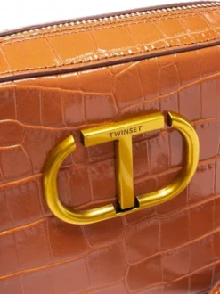 TWINSET Mini Bag A Tracolla In Pelle Stampa Coccodrillo -borsa alla moda negozio twinset mini bag a tracolla in pelle stampa coccodrillo stcocco sfumato tan powder 8051735891793 4