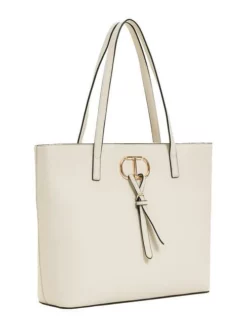 TWINSET SMALL BELT Shopping Bag Grande -borsa alla moda negozio twinset small belt shopping bag grande avorio 8052860545759 2