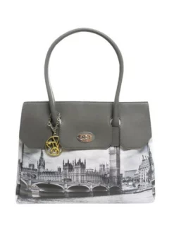 YNOT FASHION Tote Bag Large -borsa alla moda negozio ynot fashion tote bag large london grey 8059392165868 3
