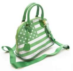 YNOT Flag Color USA Borsa A Mano, Con Tracolla -borsa alla moda negozio ynot flag color usa borsa a mano con tracolla verde 8056040233597 3